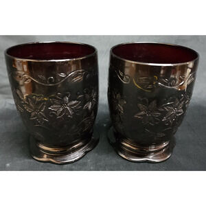 Ruby Red Fantasia Crystal Vase/Pillar Candle Holder, Princess House #5269 NoBox